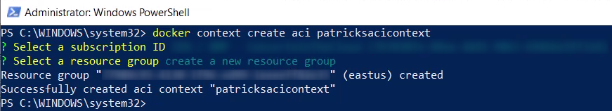 09_Docker-Create-ACI-Context-Created